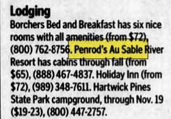 Penrods on Au Sable - 2004 Mention Of Cabins